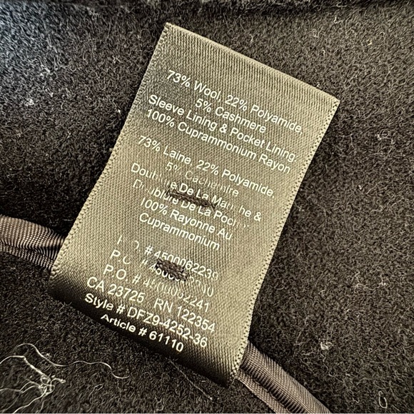 Aritzia Babaton Size 2 Wool Cashmere Blend Coat Snap Down Black - Picture 3 of 10